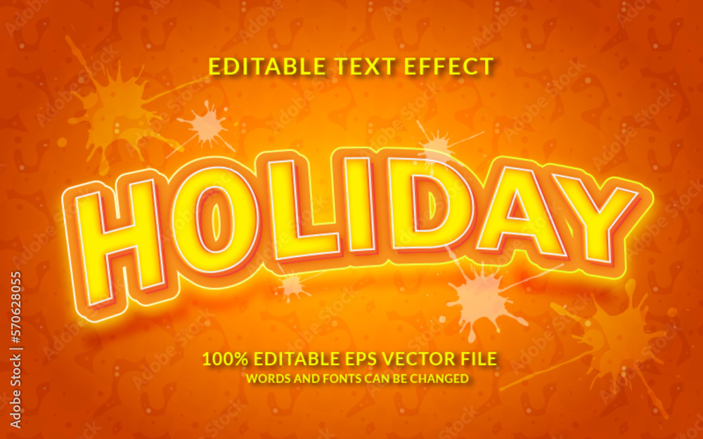 Wall mural Holiday Editable text effect