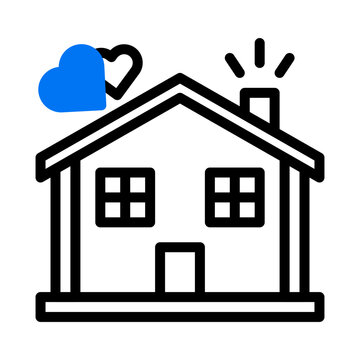 house icon duotone blue style valentine illustration vector element and symbol perfect.