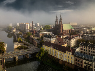 Stare Miasto Opole i katedra w Opolu widok ogólny