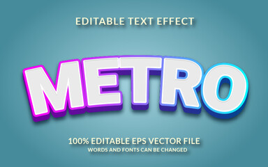 Metro Editable Text Effect