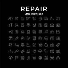 Set line icons of house repair