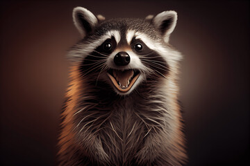 photograph of a raccoon, Generative AI