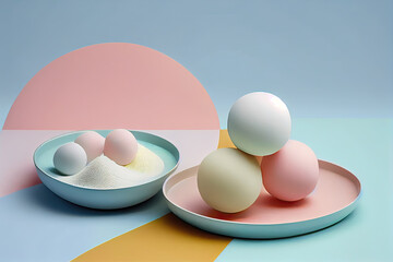 Colorful ice cream balls in a bowl.