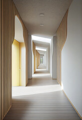 Fototapeta premium Minimalistic corridor of a modern building.