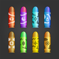 colorful set of Element bullets vector
