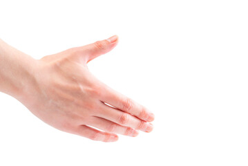 握手を求める手_手を差し出す_挨拶_コピースペース_ハンドパーツ_背景透過切り抜きpng素材