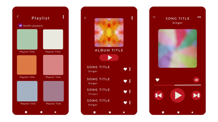 Display application charts for the most popular songs. Music playlist Template with white backgroun