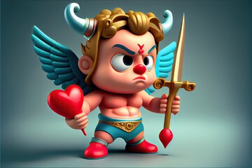 cupid ready to fight for love, generative ai
