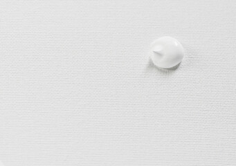 White drop of paint on a white canvas.