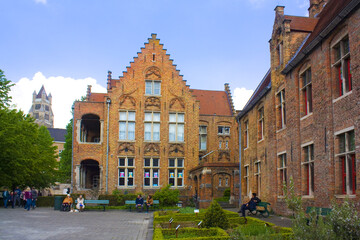 Fototapeta na wymiar Old St. John's Hospital in Old Town in Brugge, Belgium