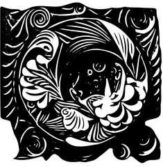 black and white tattoo design