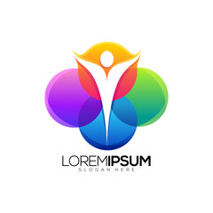 Awesome Colorful People Premium Logo Vector