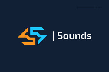 Abstract and Modern Letter S Logo with Blue and Orange Color Combination