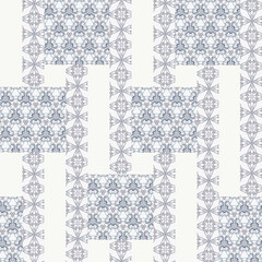  Graphic  seamless pattern with abstract floral ornament on milk background. 