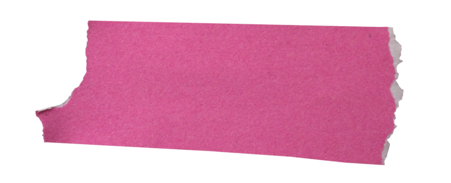 Pink paper piece on transparent background. Png paper.