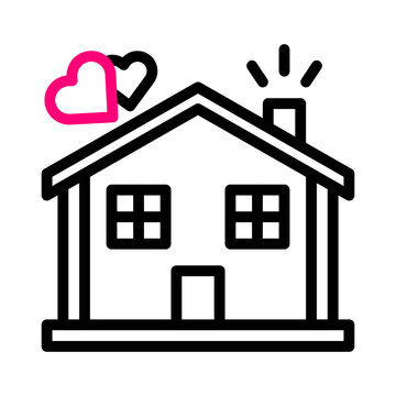 house icon duocolor pink style valentine illustration vector element and symbol perfect.