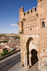 Sol Gate, one of the ancient gates within the city of Toledo - obrazy, fototapety, plakaty