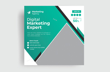 Social media post and promotion web banner template