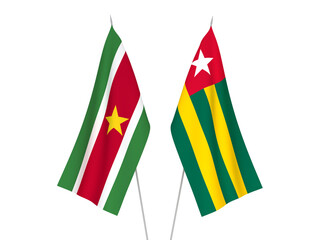 Togolese Republic and Republic of Suriname flags