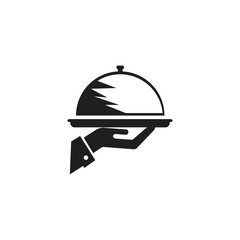 Fototapeta premium Tray of Food Icon Vector Logo Template