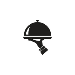 Fototapeta premium Tray of Food Icon Vector Logo Template