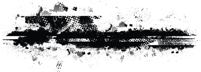 Grunge urban background. Vector. Textured banner . Overlay distress shape . Simply place texture over any object to create grungy effect . Abstract,splattered , dirty,poster for your design. 