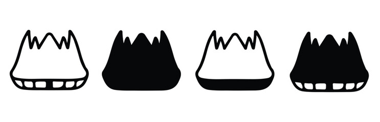 set of crowns silhouette vector