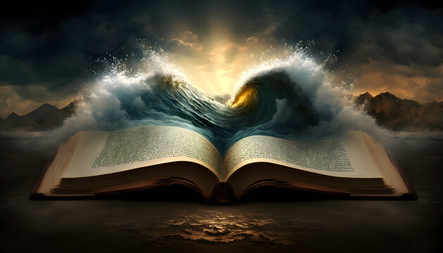 A Beautiful Illustration Representing God, Jesus, Spiritutality, Holy Bible, Holy Cross, Christianity, Heaven, Angels, AI Generative