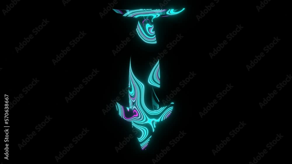 Fototapete 4k video animation of beautiful texture or pattern formation on the dolphin body shape, isolated on 