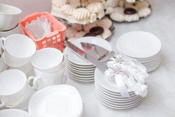 table setting in a restaurant
