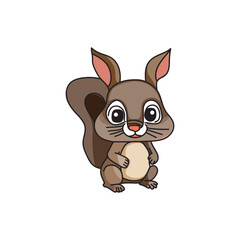 squirrel cute animal logo icon color vector design