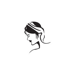 woman logo abstract fashion design illustration face vector element