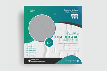 Medical social media post template design