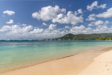 White  sand beach in Sainte Anne, Martinique, France