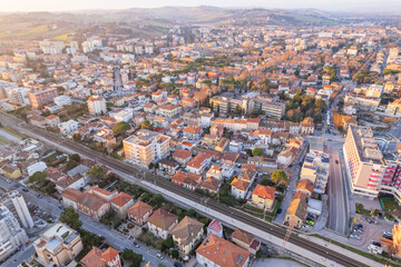 View of Italian coast at Senigallia town