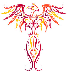 Phoenix colorful tattoo design