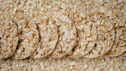 Rice crispbread. Healthy vegan snack idea