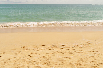 Background Naiyang beach, comfortable eyes, sunbathing, Phuket National Park, focus on Phuket, Thailand.