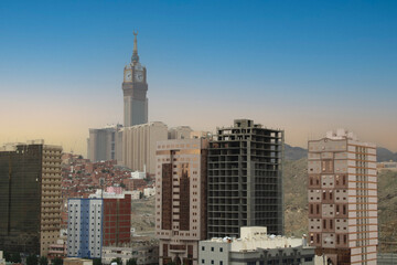 Fototapeta na wymiar buildings and zamzam tower in makkah