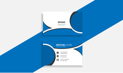 Modern Business Card - Creative and   with blue color clean business card template