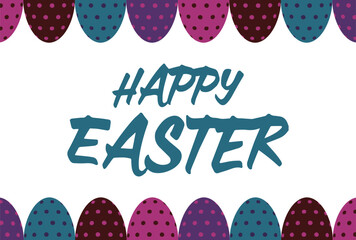 HAPPY EASTERの文字と柄つきタマゴを並べたフレームの素材