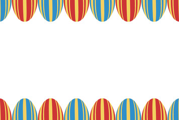 柄つきタマゴを並べたイースター向けのフレームの素材