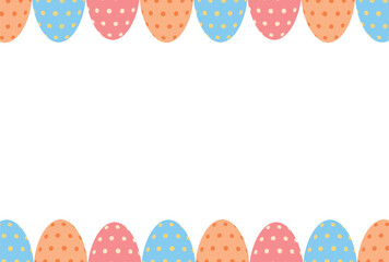 柄つきタマゴを並べたイースター向けのフレームの素材