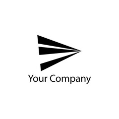 triangle logo in black and white color with three lines for business company 