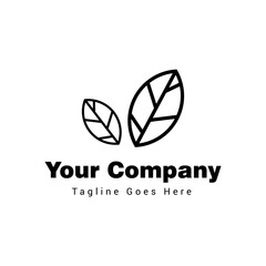 Leaves logo with simple and modern style for template logo