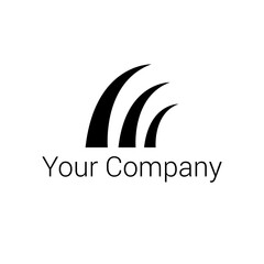 three line of logo template design for company business