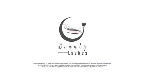 Eyelash logo with creative design and unique concept premium vector
