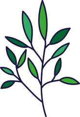 branch with leafs ecology icon