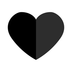 black heart illustration. design for valentine's day. Collection of Love Heart Symbol Icons . Love Illustration Set with Solid and Outline Vector Hearts