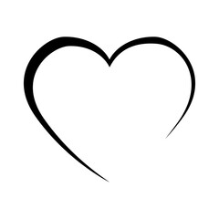 black heart illustration. design for valentine's day. Collection of Love Heart Symbol Icons . Love Illustration Set with Solid and Outline Vector Hearts